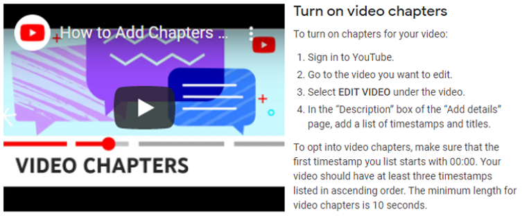 YouTube Video Chapters