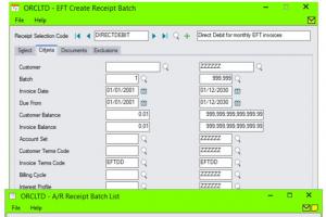 EFT Receipt Batch (Classic)