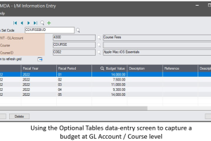 Optional Tables screenshot