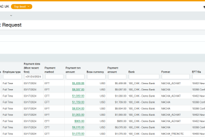 EFT Employee Payment Request