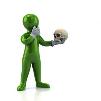 Man with skull cartoon image